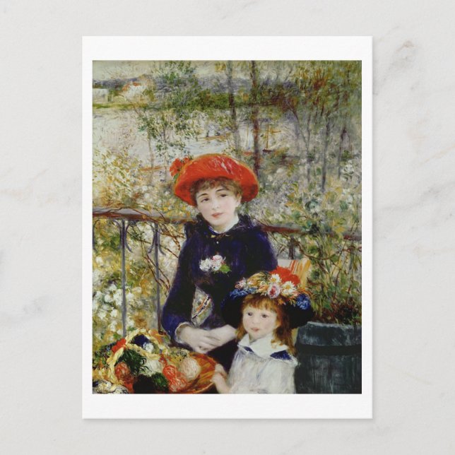 Pierre A Renoir | Zwei Schwestern oder auf der Ter Postkarte (Vorderseite)
