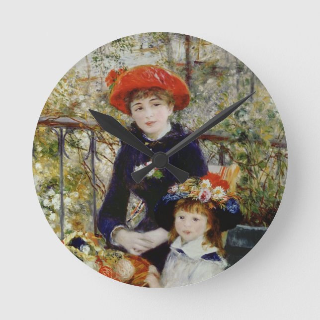 Pierre A Renoir | Zwei Schwestern oder auf der Ter Runde Wanduhr (Vorderseite)