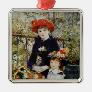Pierre A Renoir  Zwei Schwestern oder auf der Terr Ornament Aus Metall