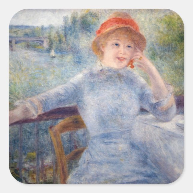 Pierre Auguste Renoir - Alphonsine Fournaise Quadratischer Aufkleber (Vorderseite)