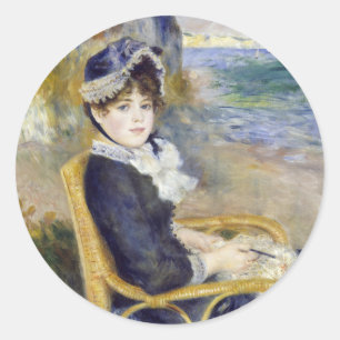 Pierre-Auguste Renoir - Am Meer Runder Aufkleber