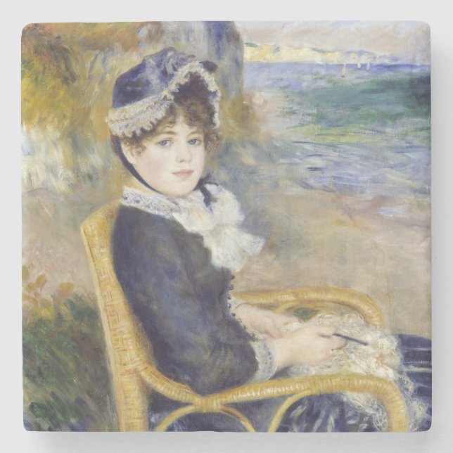 Pierre-Auguste Renoir - Am Meer Steinuntersetzer (Vorderseite)