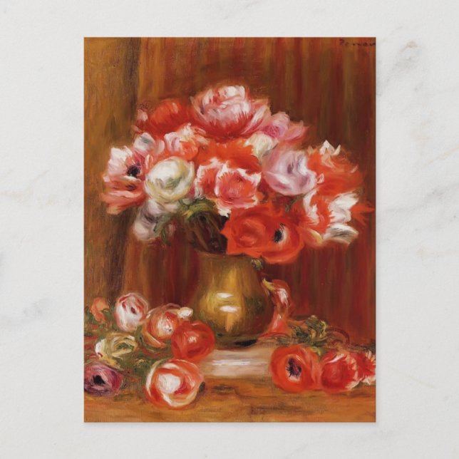 Pierre-Auguste Renoir-Anemones Postkarte (Vorderseite)
