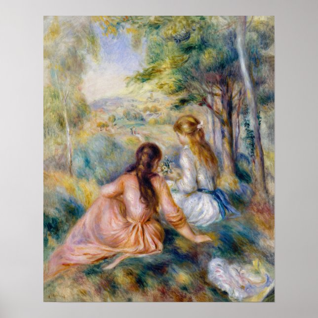 Pierre-Auguste Renoir - Auf der Wiese Poster (Vorne)