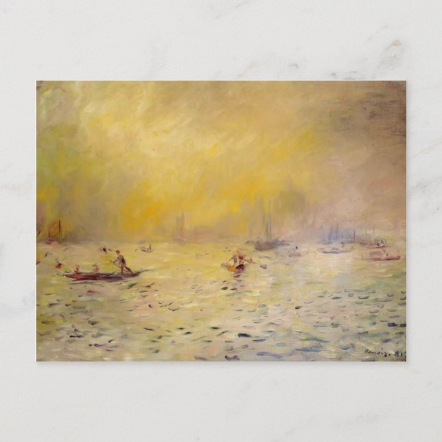 Pierre-Auguste Renoir- Aussicht auf Venedig, Nebel Postkarte (Vorderseite)