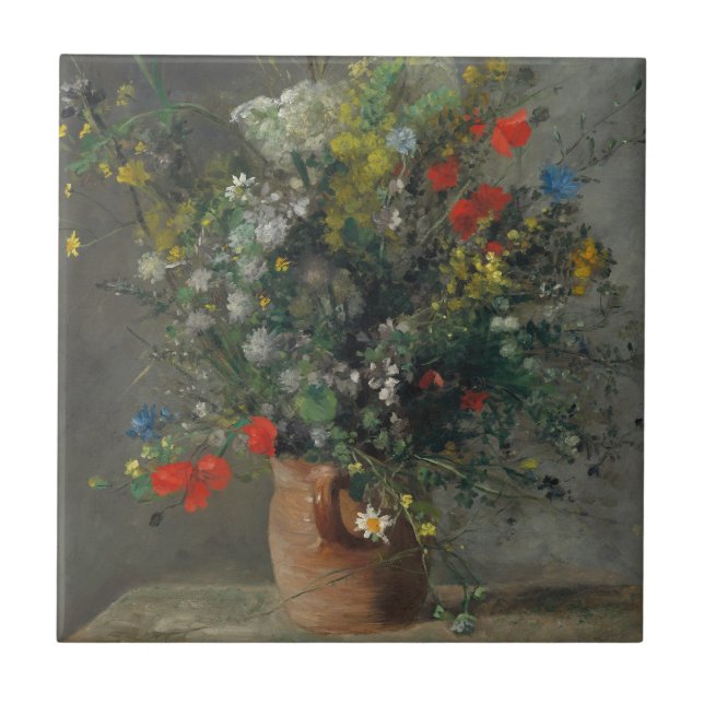 Pierre-Auguste Renoir - Blume in einer Vase 1866 Fliese (Vorderseite)