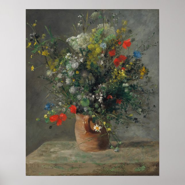 Pierre-Auguste Renoir - Blume in einer Vase 1866 Poster (Vorne)