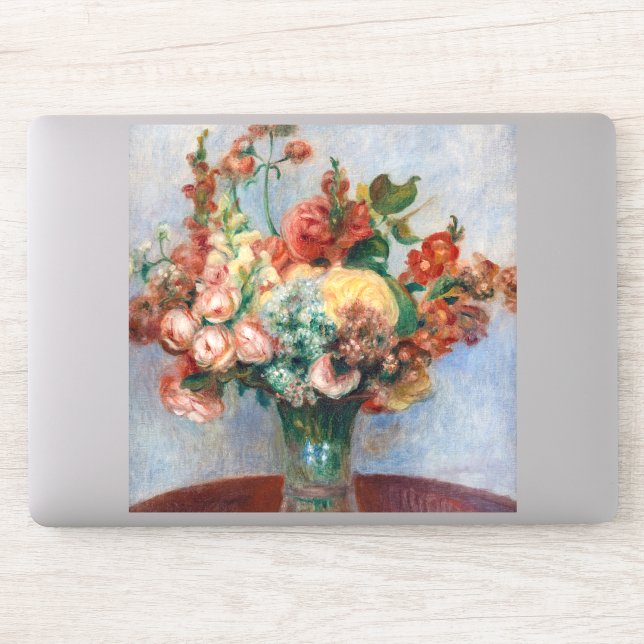 Pierre-Auguste Renoir - Blume in einer Vase Aufkleber (Computer)