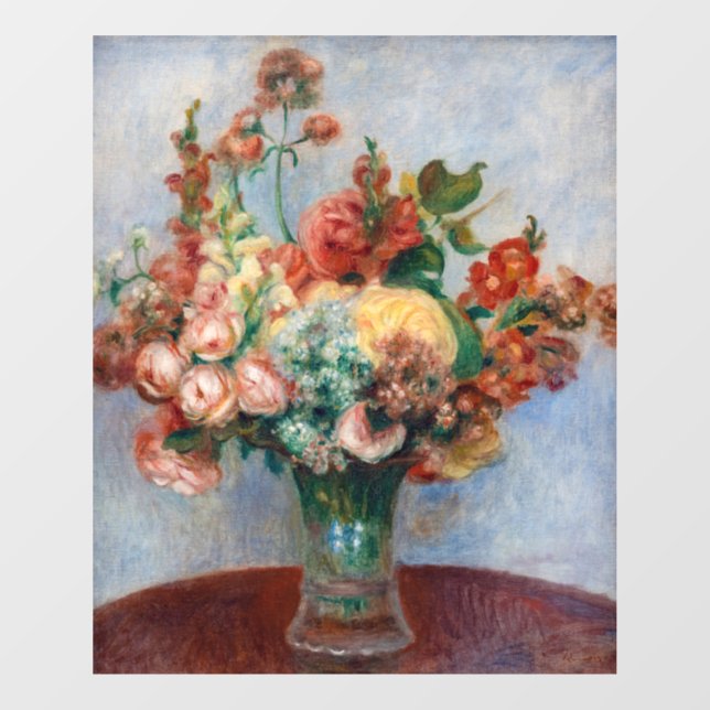 Pierre-Auguste Renoir - Blume in einer Vase Fensteraufkleber (Blatt)