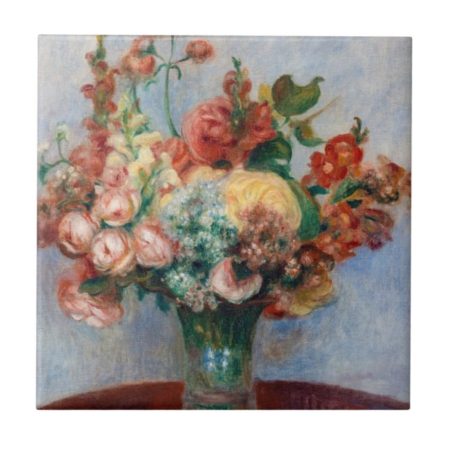Pierre-Auguste Renoir - Blume in einer Vase Fliese (Vorderseite)