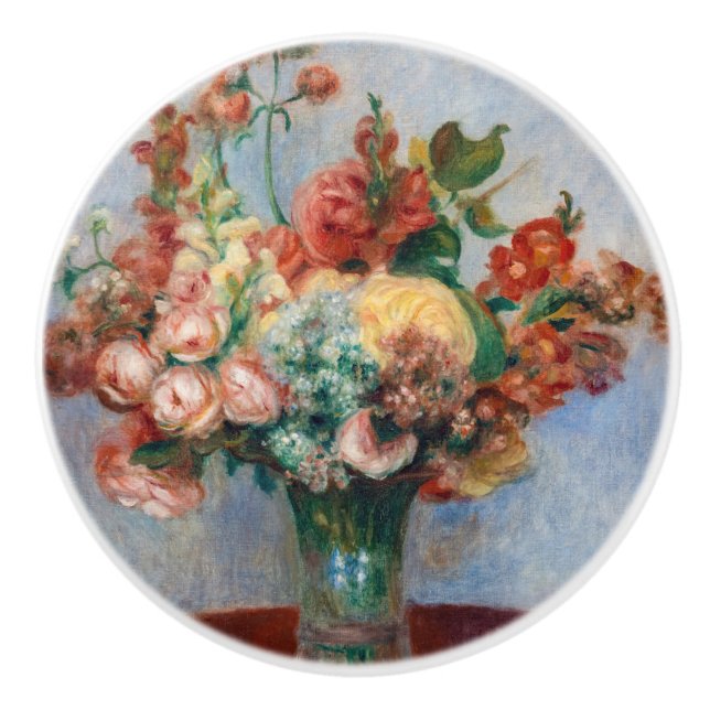 Pierre-Auguste Renoir - Blume in einer Vase Keramikknauf (Vorderseite)