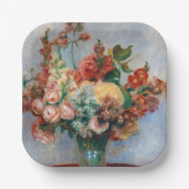 Pierre-Auguste Renoir - Blume in einer Vase Pappteller (Vorderseite)