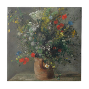 Pierre-Auguste Renoir - Blumen in einer Vase 1866 Fliese