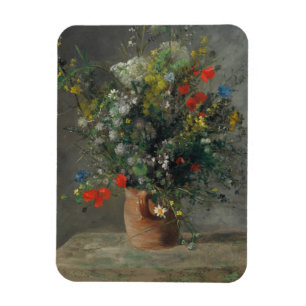 Pierre-Auguste Renoir - Blumen in einer Vase 1866 Magnet