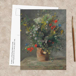 Pierre-Auguste Renoir - Blumen in einer Vase 1866 Postkarte