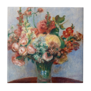 Pierre-Auguste Renoir - Blumen in einer Vase Fliese