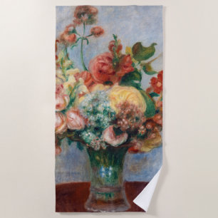 Pierre-Auguste Renoir - Blumen in einer Vase Strandtuch