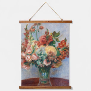 Pierre-Auguste Renoir - Blumen in einer Vase Wandteppich Mit Holzrahmen