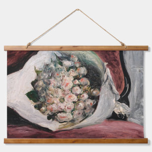 Pierre-Auguste Renoir - Blumenstrauß in einer Loge Wandteppich Mit Holzrahmen