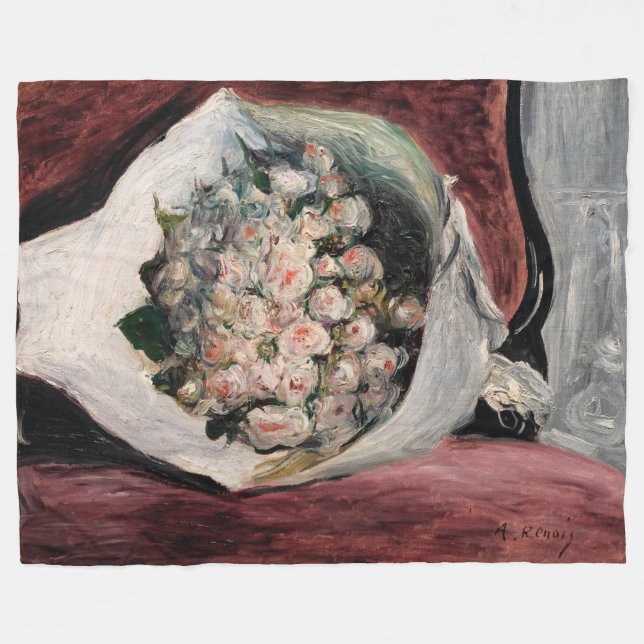 Pierre-Auguste Renoir - Bouquet in einer Box Fleecedecke (Vorderseite (Horizontal))