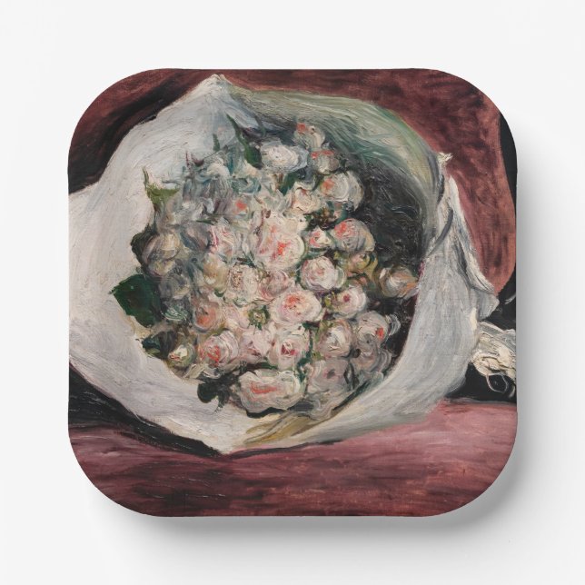 Pierre-Auguste Renoir - Bouquet in einer Box Pappteller (Vorderseite)