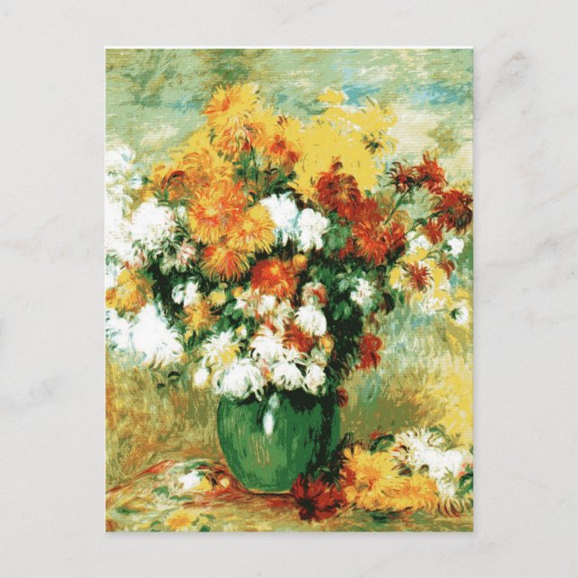 Pierre-Auguste Renoir Bouquet von Chrysanthemen Postkarte (Vorderseite)