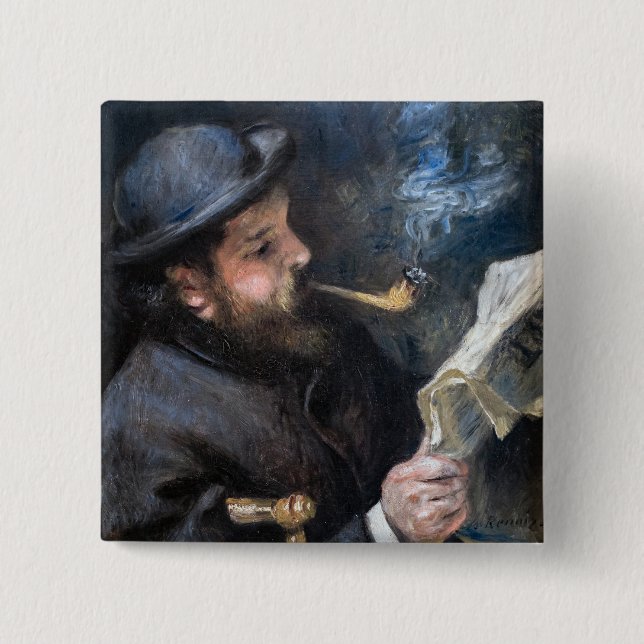 Pierre-Auguste Renoir - Claude Monet Reading Button (Vorderseite)