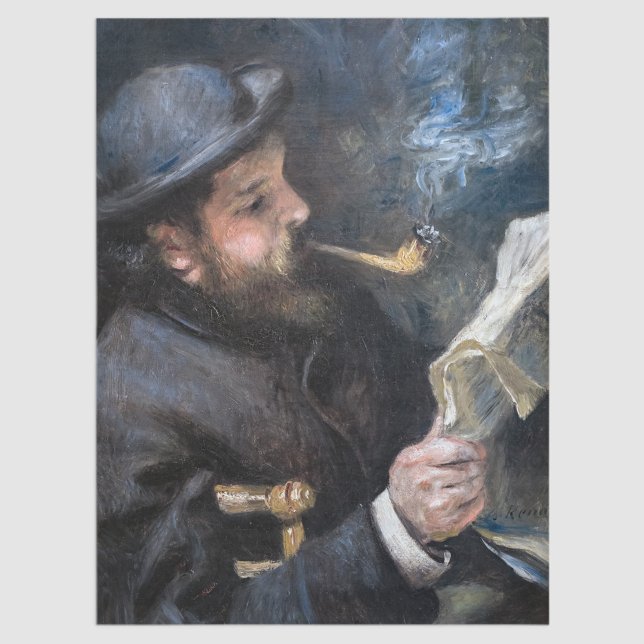 Pierre-Auguste Renoir - Claude Monet Reading Seidenpapier (Von Creator hochgeladen)