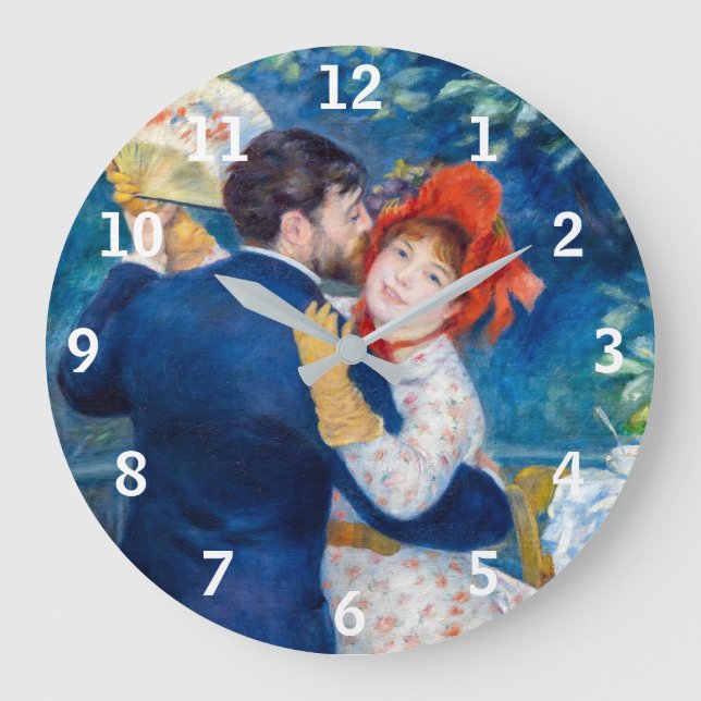 Pierre-Auguste Renoir - Country Dance Große Wanduhr (Vorderseite)