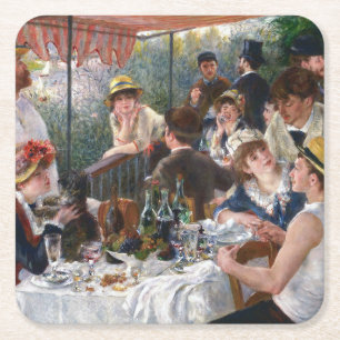 Pierre-Auguste Renoir - Das Boating Party-Mittages Rechteckiger Pappuntersetzer