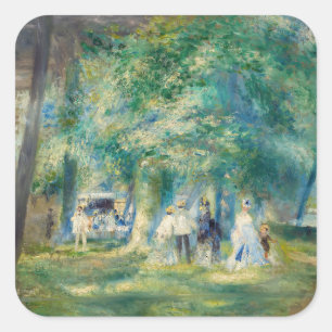 Pierre-Auguste Renoir - Die Party in Saint-Cloud Quadratischer Aufkleber