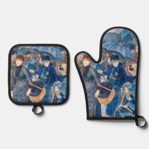Pierre-Auguste Renoir - Die Regenschirme Ofenhandschuh & Topflappen-Set