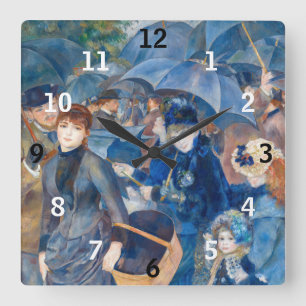 Pierre-Auguste Renoir - Die Umbrellas Quadratische Wanduhr