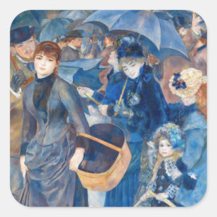 Pierre-Auguste Renoir - Die Umbrellas Quadratischer Aufkleber