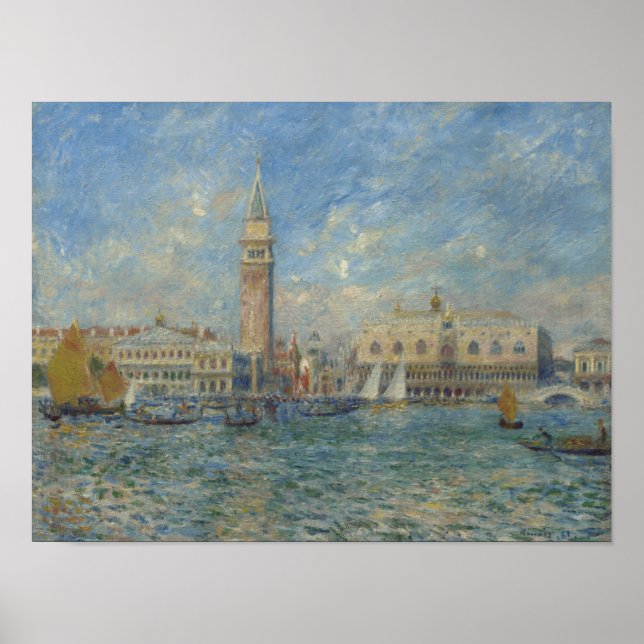 Pierre Auguste Renoir Doges Palace Venice Italien Poster (Vorne)