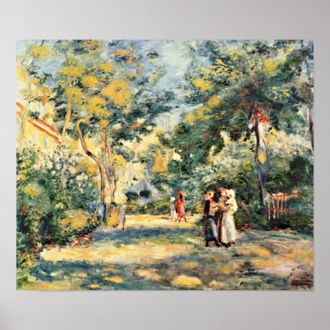 Pierre-Auguste Renoir - Ein Garten im Montmartre Poster (Vorne)