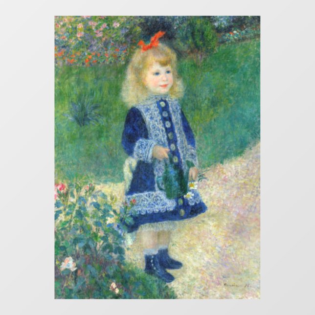 Pierre-Auguste Renoir - Ein Mädchen mit einer Wass Fensteraufkleber (Blatt)