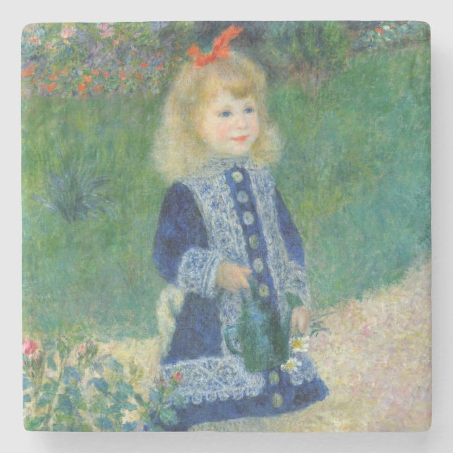 Pierre-Auguste Renoir - Ein Mädchen mit einer Wass Steinuntersetzer (Vorderseite)