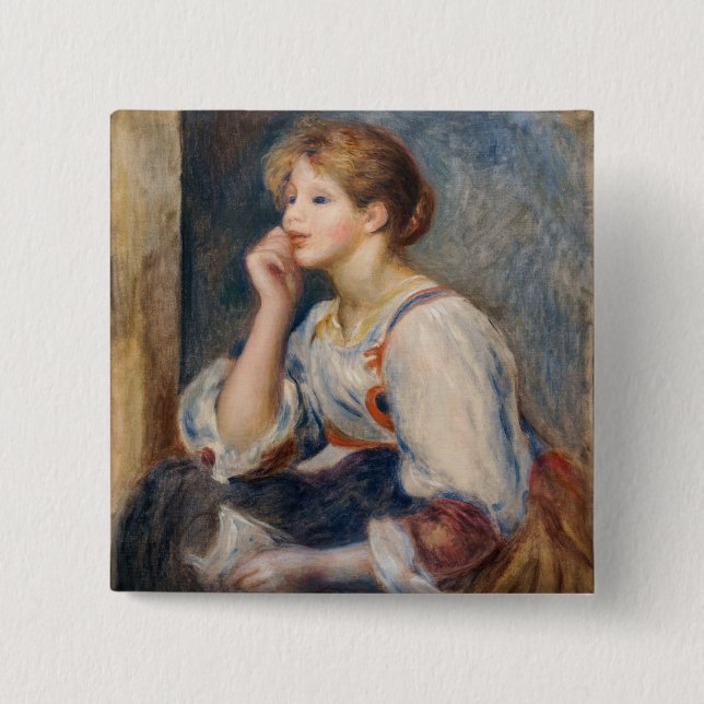 Pierre-Auguste Renoir - Frau mit einem Brief Button (Vorderseite)