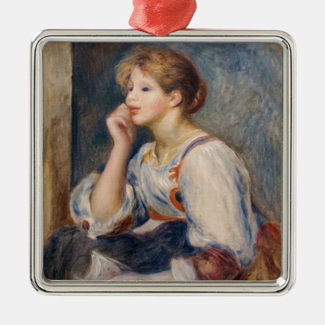 Pierre-Auguste Renoir - Frau mit einem Brief Ornament Aus Metall (Vorne)