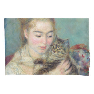 Pierre-Auguste Renoir - Frau mit einer Katze Kissenbezug