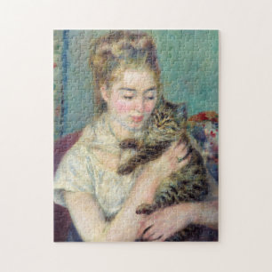Pierre-Auguste Renoir - Frau mit einer Katze Puzzle