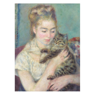 Pierre-Auguste Renoir - Frau mit einer Katze Tischdecke