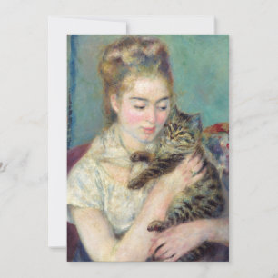 Pierre-Auguste Renoir - Frau mit Katze Einladung