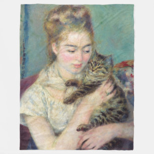 Pierre-Auguste Renoir - Frau mit Katze Fleecedecke
