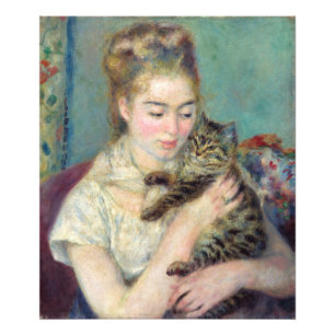 Pierre-Auguste Renoir - Frau mit Katze Fotodruck