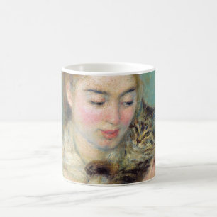 Pierre-Auguste Renoir - Frau mit Katze Kaffeetasse