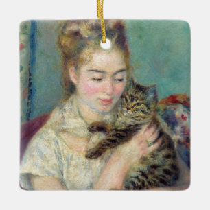 Pierre-Auguste Renoir - Frau mit Katze Keramikornament