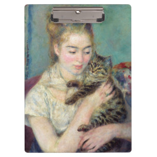 Pierre-Auguste Renoir - Frau mit Katze Klemmbrett