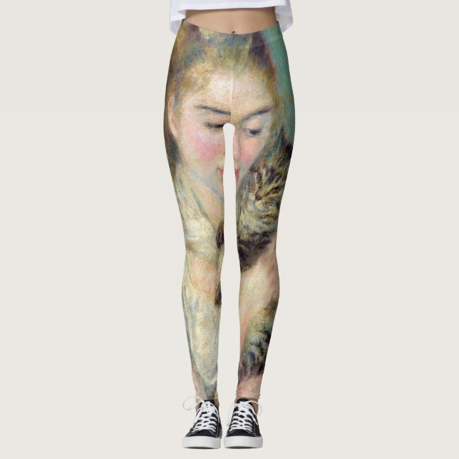 Pierre-Auguste Renoir - Frau mit Katze Leggings (Vorderseite)